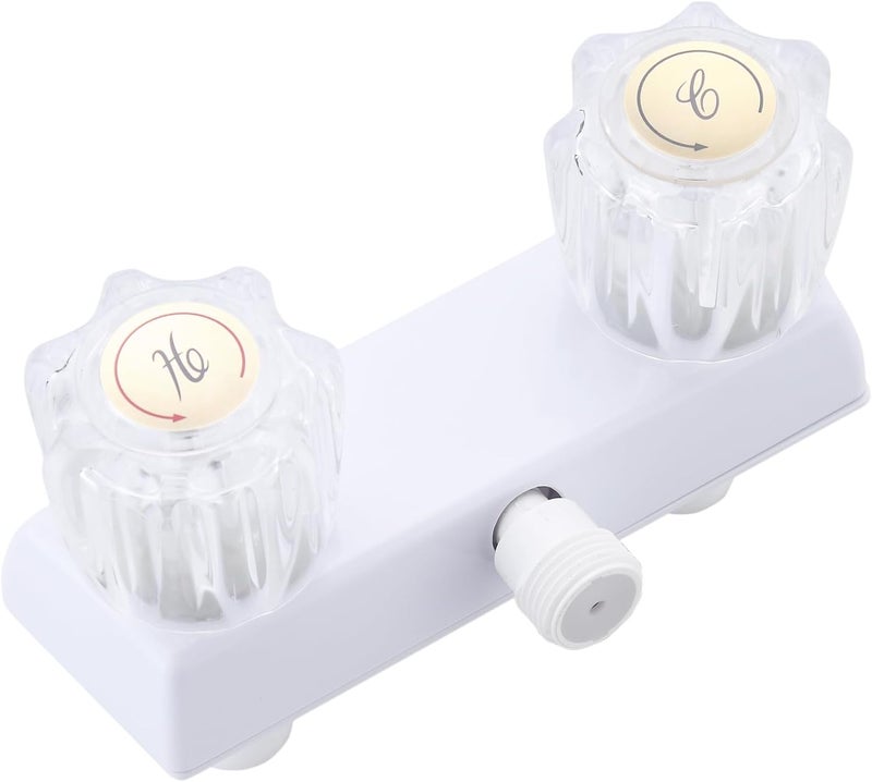 LavishStream RV Shower Faucet, 4" Shower Valve Diverter with Dual Acrylic Control Knobs, Leak-Proof Design for RV Camper Van Travel Trailer Bathroom (Indoor/Outdoor Use), White - Image 1